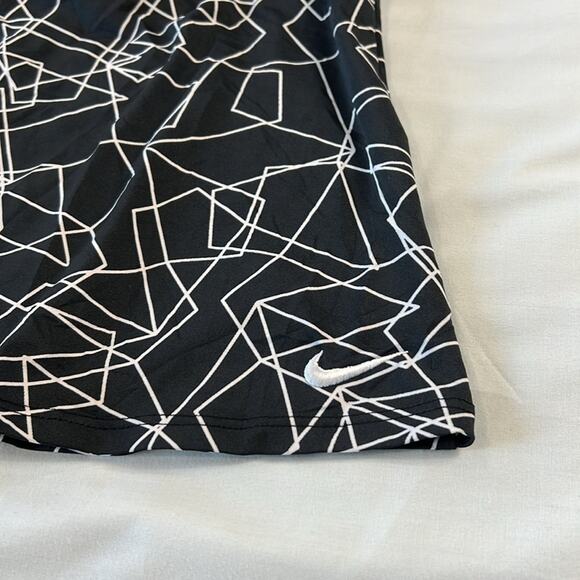 Nike Women's Small Swim Suit Geometric Design Tankini Black Cross Back Top - Picture 3 of 5